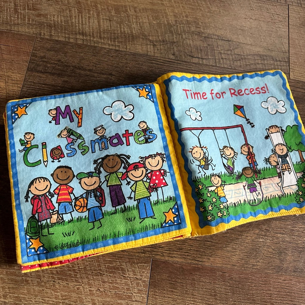 Handmade Soft Fabric Quiet Book – School Theme Cloth Activity Book for Kids - Picture 7 of 7